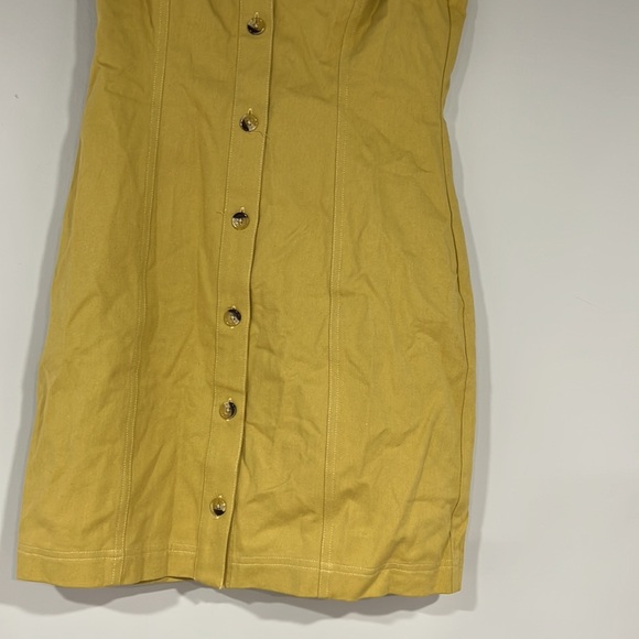 Tularosa button front mustard color dress - Picture 4 of 6